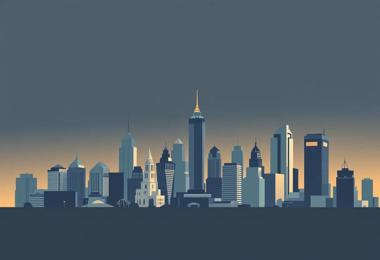 Flat illustration of the Atlanta city skyline