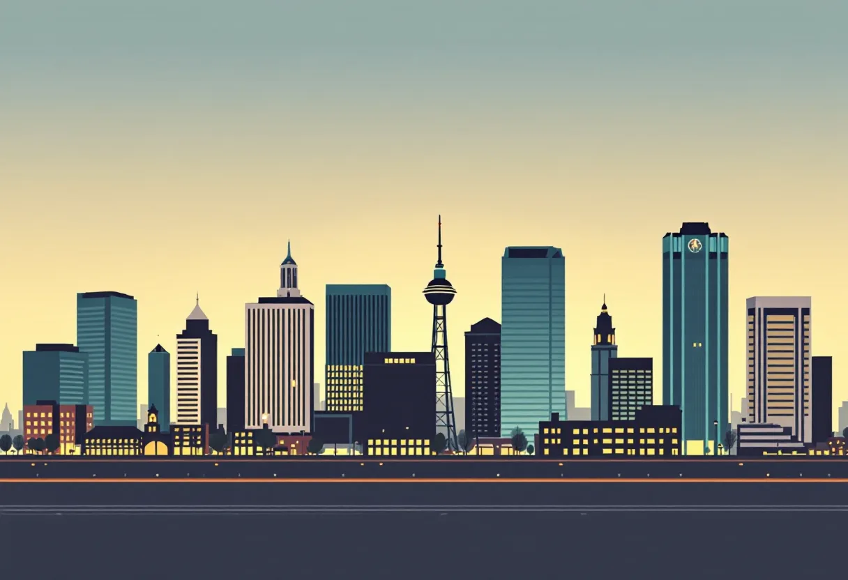 Flat illustration of the Baltimore city skyline