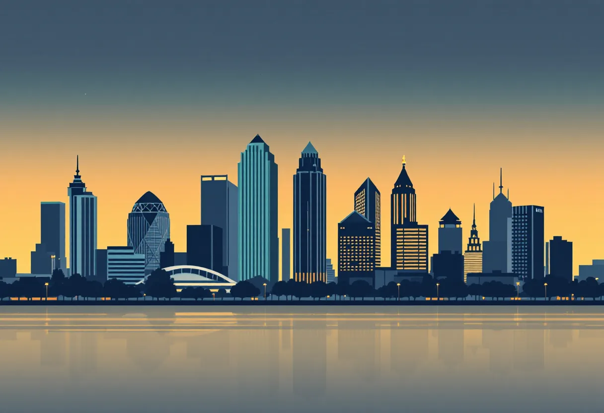 Flat illustration of the Birmingham city skyline