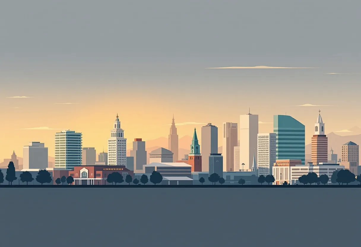 Flat illustration of the Boise city skyline
