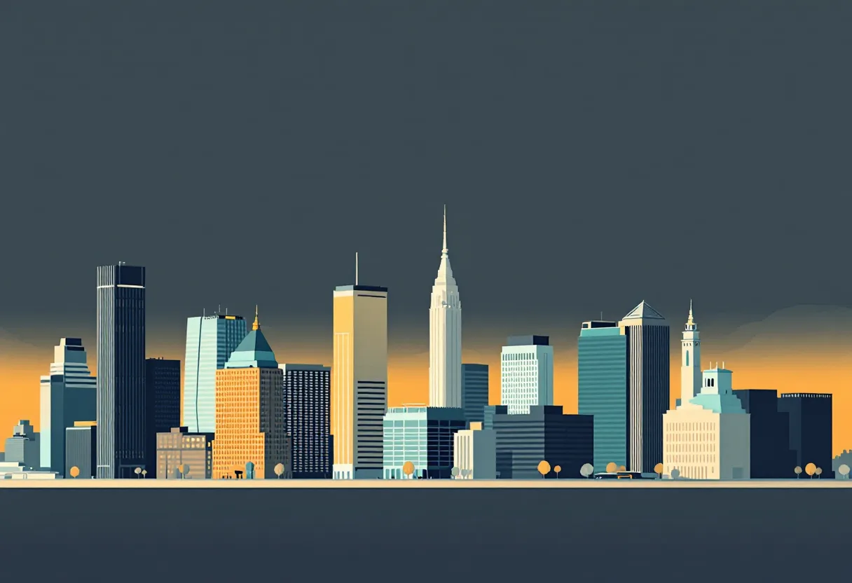 Flat illustration of the Buffalo city skyline