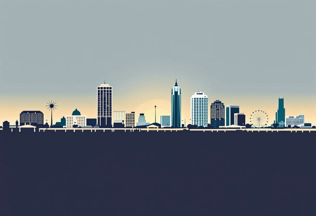 Flat illustration of the Jacksonville city skyline