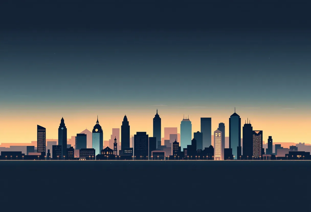 Flat illustration of the Memphis city skyline