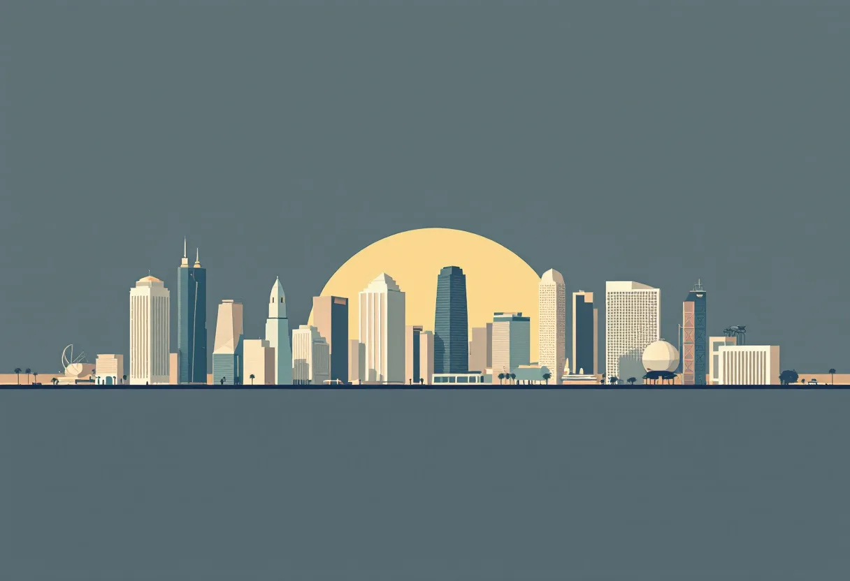 Flat illustration of the Miami city skyline