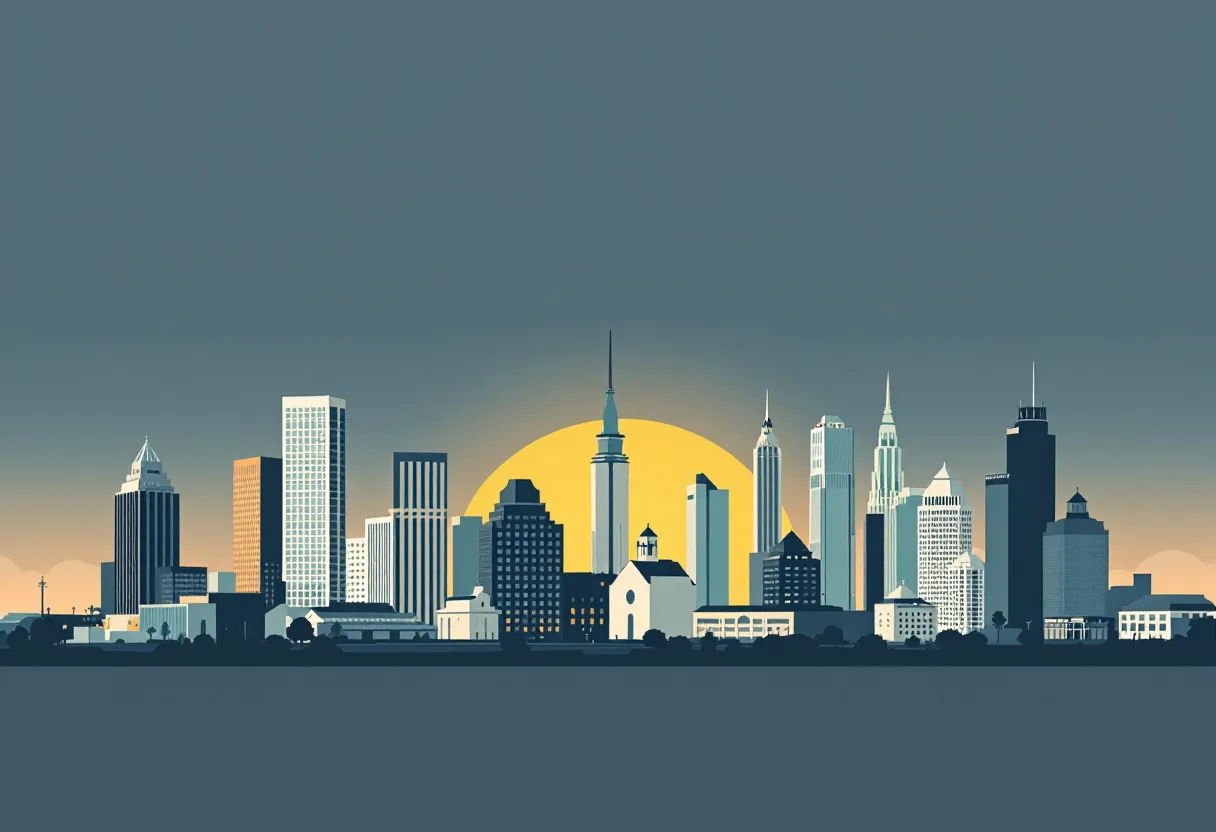 Flat illustration of the Milwaukee city skyline