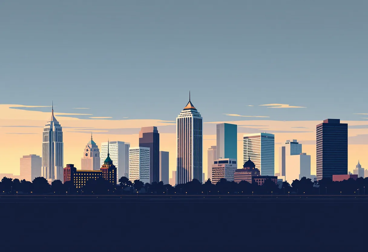 Flat illustration of the Oklahoma City city skyline