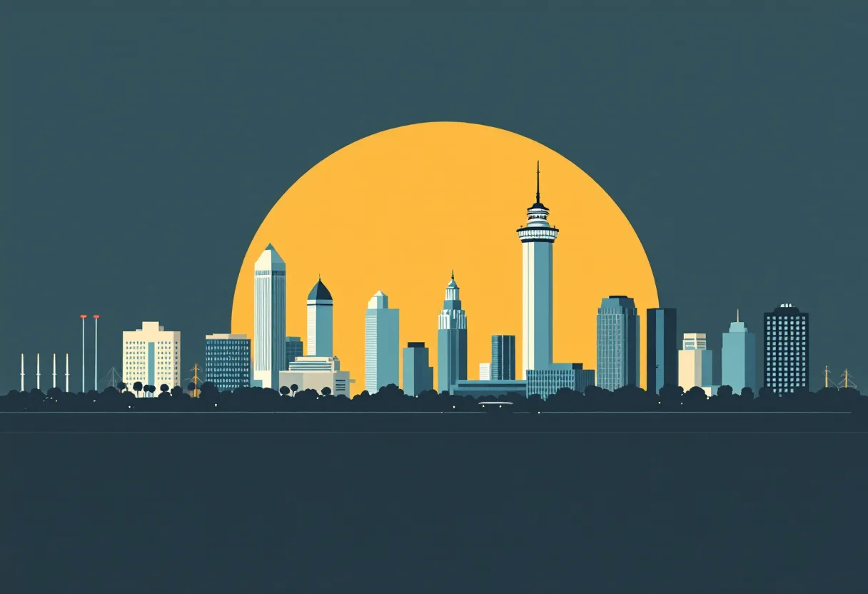 Flat illustration of the Orlando city skyline