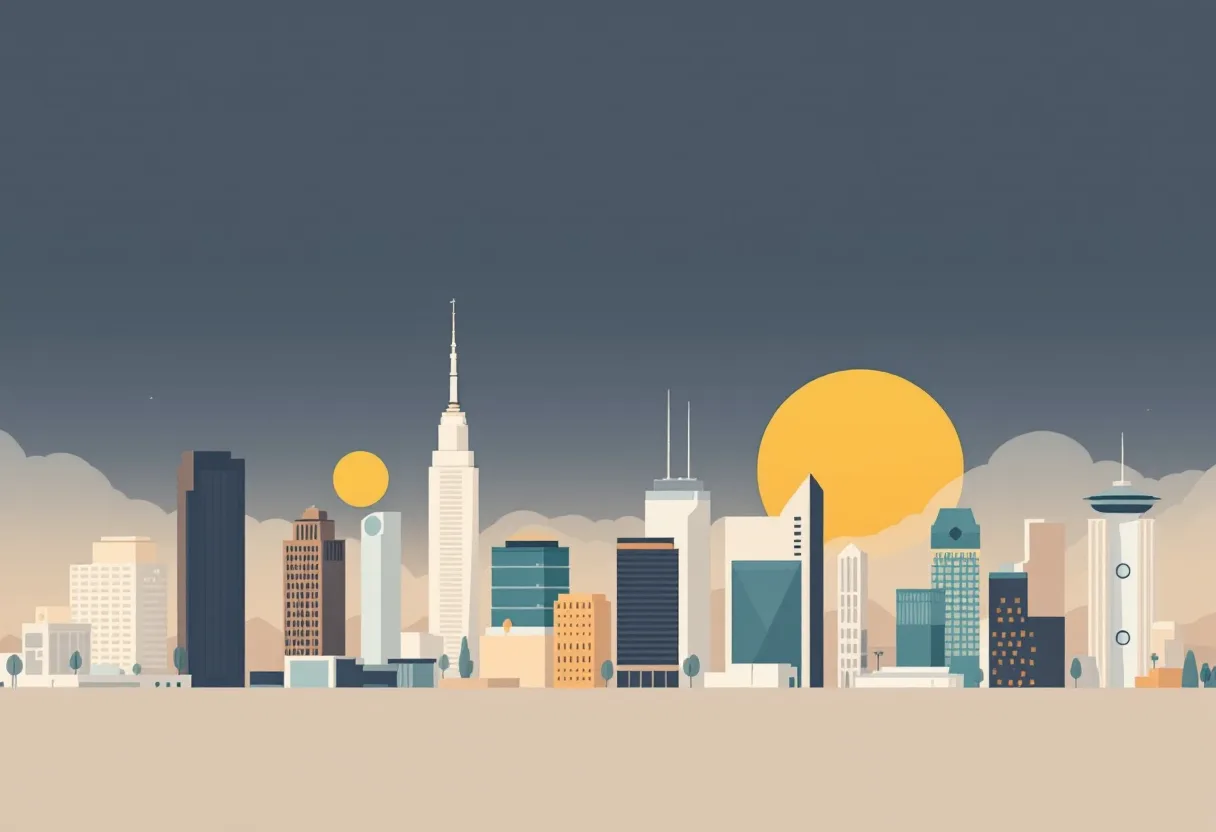 Flat illustration of the Phoenix city skyline