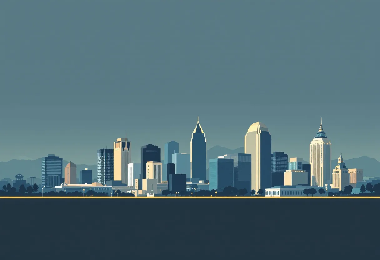 Flat illustration of the Pittsburgh city skyline