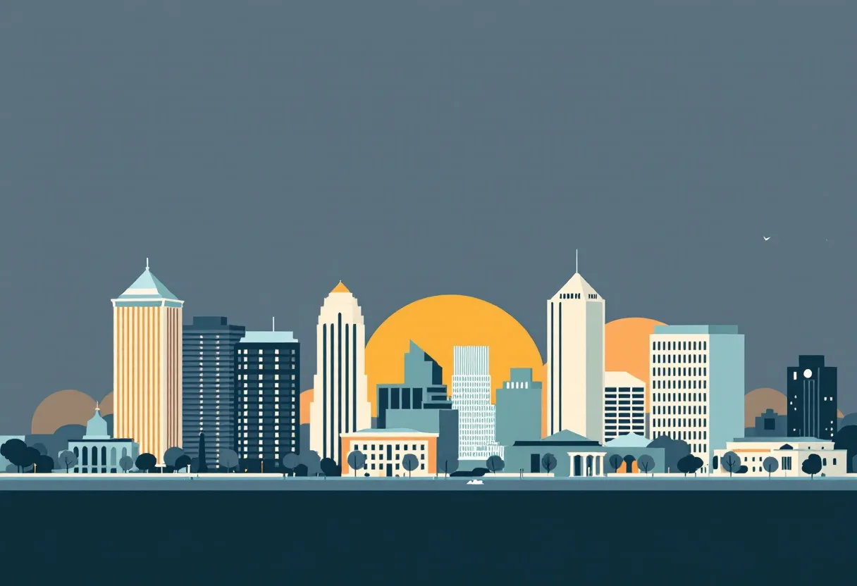 Flat illustration of the Richmond city skyline