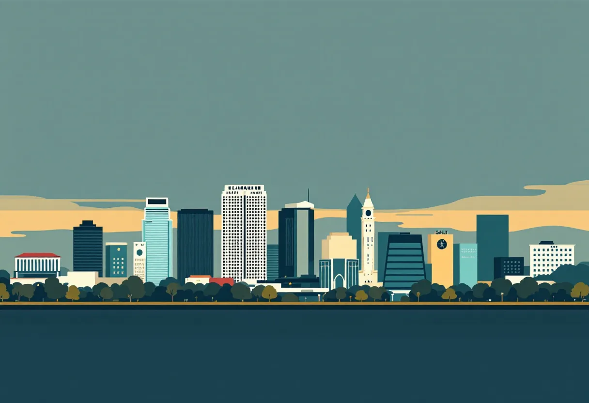Flat illustration of the Salt Lake City city skyline