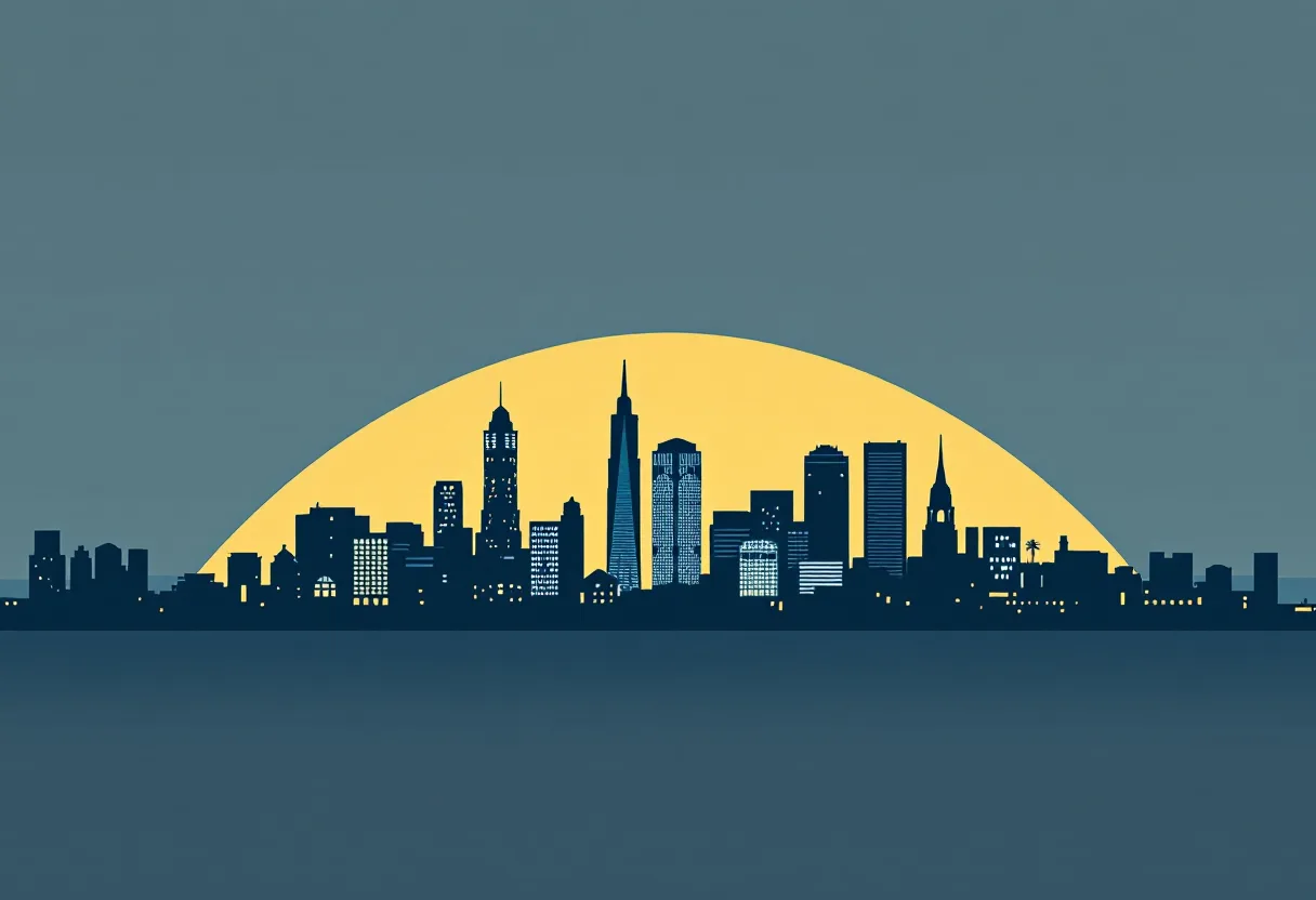 Flat illustration of the San Francisco city skyline