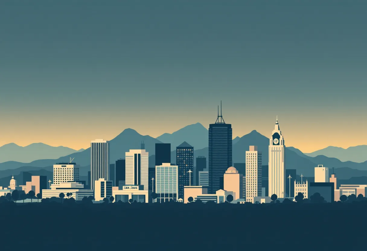 Flat illustration of the San Jose city skyline