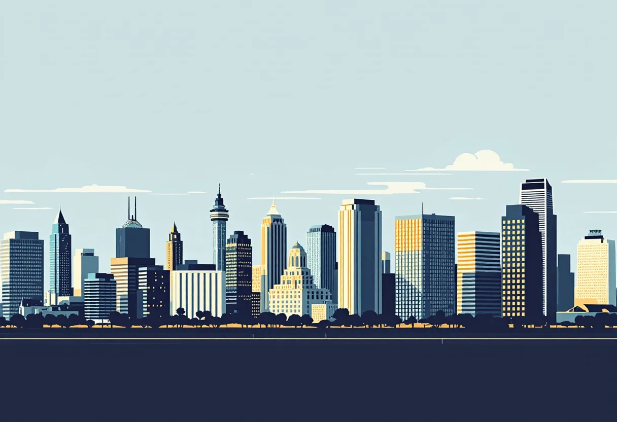 Flat illustration of the Tampa city skyline